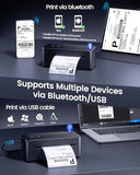 Bluetooth Shipping Label Printer, 4X6 Thermal Label Printer For Small Business, 2410-Bt Thermal Printers Compatible With Android, Ios, Windows, Macos, Tiktok, Usps, Etsy