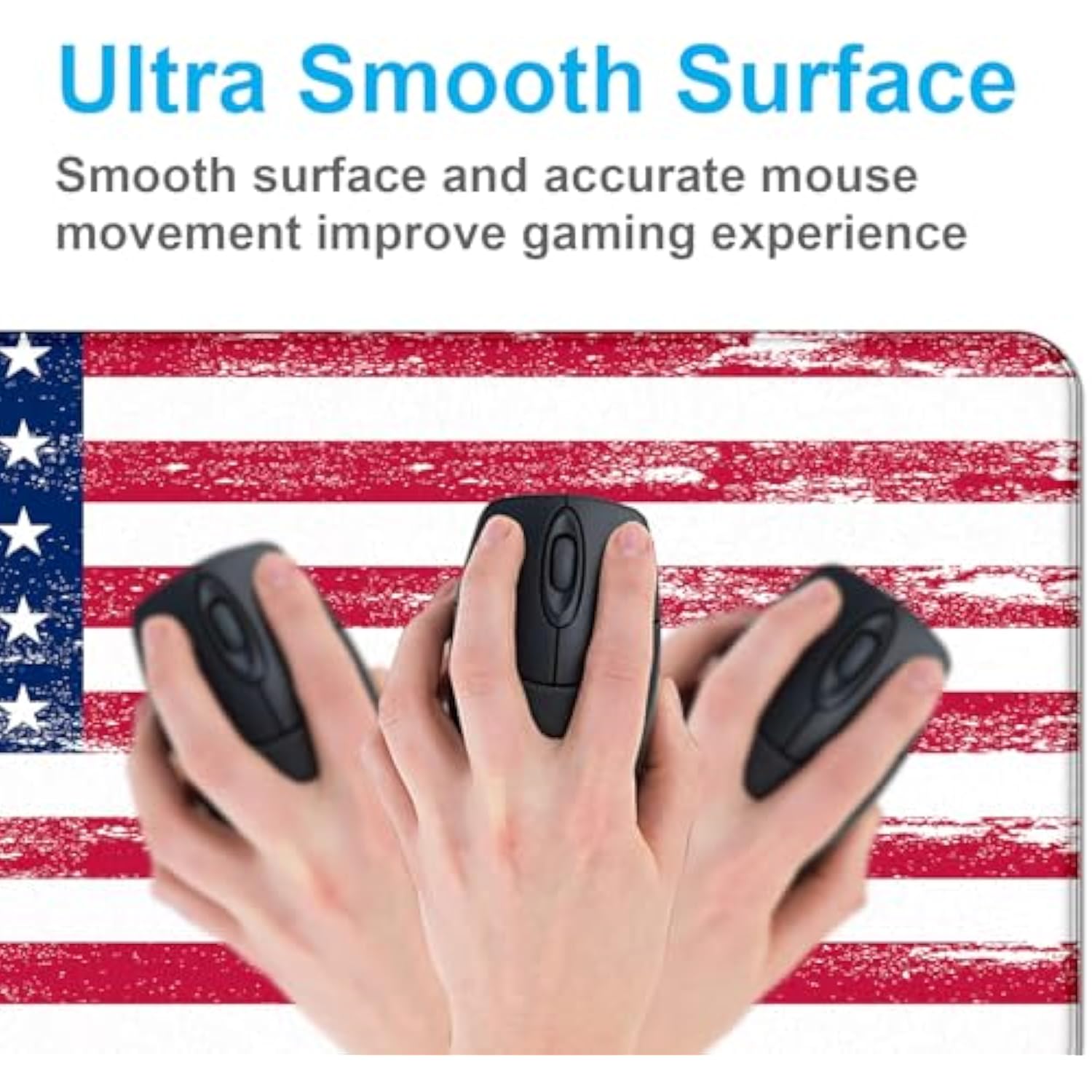 American Flag Xxl Extended Mouse Pad, Patriot Large Laptop Pad, Waterproof, Non Slip, Gaming Office And Home Stitching Edge Table Pad 35.4 X 15.7 X 0.12 Inches