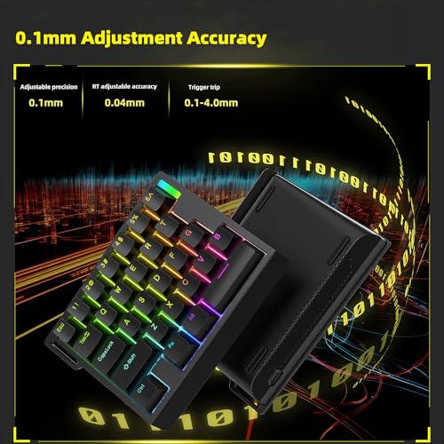He30 Rapid Trigger Gaming Keyboard,One-Handed Magnetic Switch Hall Effect Rgb Hotswap Custom Mechanical Keyboard Adjustable Actuation,8Khz Hyper Polling Rate Mini Macro Gasket Keypad (Black)