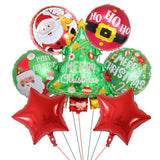 7pcs Christmas Foil Balloons Tree Snowman Santa Party Decor Self-Inflate