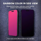 Privacy Screen Protector Compatible With Iphone 15 Pro Max, 2 Packs, 6.7 Inch Gradient Colorful Electroplated Anti-Spy Anti-Blue Light Easy Installation Tempered Glass