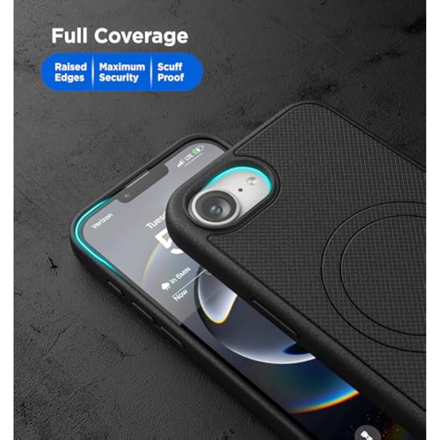 Thin Armor For Iphone 16E Case With Belt Clip (Compatible With Magsafe), Slim Flexible Magnetic Cover With Rotating Holster (Matte Black)