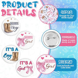 48 Pcs Boots Or Bows Gender Reveal Pins Team Boy Or Girl Pins Western Cowboy Or Cowgirl Gender Reveal Games Decorations Blue And Pink Button Baby Shower Favors For Guests Party Supplies