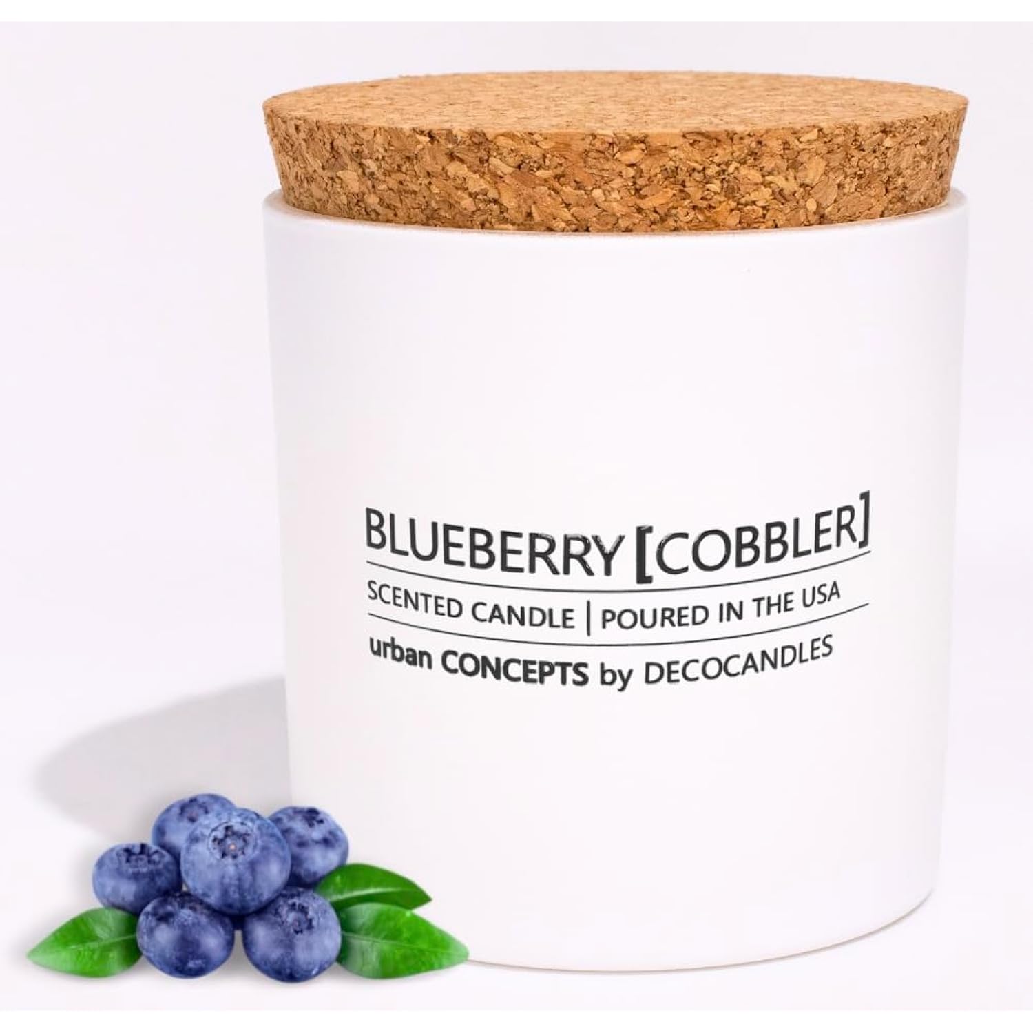 Urban Concepts By - Blueberry Cobbler Scent - Highly Scented Soy Candle For Home - Long Lasting - Hand Poured In Usa (9 Oz. Cork)