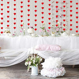 Red Valentines Day 3D Heart Garland Valentines Day Heart Hanging String Garland, 3D Heart Valentine'S Day Hanging Garland Decorations For Happy Valentine'S Day Party Decorations - 4 Pack
