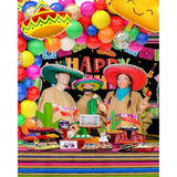 100Pcs Mexican Party Birthday Decorations Fiesta Balloon Arch Garland Kit, 5 De Mayo Happy Birthday Backdrop Taco Balloons Tablecloth Decor Carnival Cinco De Mayo Party Decorations Supplies