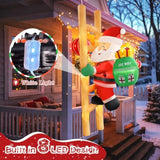 2025 Hanging Christmas Inflatable Santa 8Ft Climbing Santa Claus With Gift Bag Inflatables Christmas Outdoor Decoration