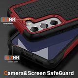 Designed For Samsung Galaxy S21 Case 2 In 1 Gift Militay Grade Drop Protective Rugged Heavy Duty Cover Shockproof Case For Galaxy S21 5G Phone Case For Women Men Boy Girl (Red+Black)