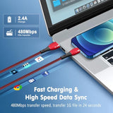 iPhone Charger 2-Pack 6Ft MFi Nylon Lightning Cable Fast Charging Red White