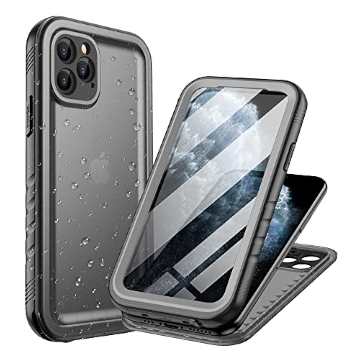 Waterproof Case For Iphone 11 Pro Max Underwater Shockproof Full-Body Rugged Bumper Sealed Case With Built-In Screen Protector For Iphone 11 Pro Max 6.5 Inch-Black