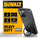 DEWALT 360° Rotatable Magnetic Ring for iPhone 16 Pro Max Case, Heavy Duty Drop Protection Fit for MagSafe w/Stand & Ring Holder, Shockproof Nanobubbles for iPhone 16 Pro Max Phone Case Ostand, Black