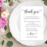 Wedding Thank You Place Setting Cards, 50 Pieces, 4 X 6 In, Table Centerpieces And Decorations, Favors For Guests
