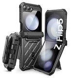 for  Galaxy Z Flip 5 Case with Stand & Belt-Clip (Unicorn Beetle Pro), [Hinge Protection] [Front Screen Protector] Dual Layer Rugged