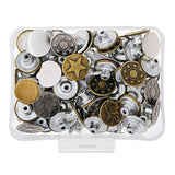 80 Sets 17Mm Metal Jeans Button Replacement Kit Fastener Tack Buttons