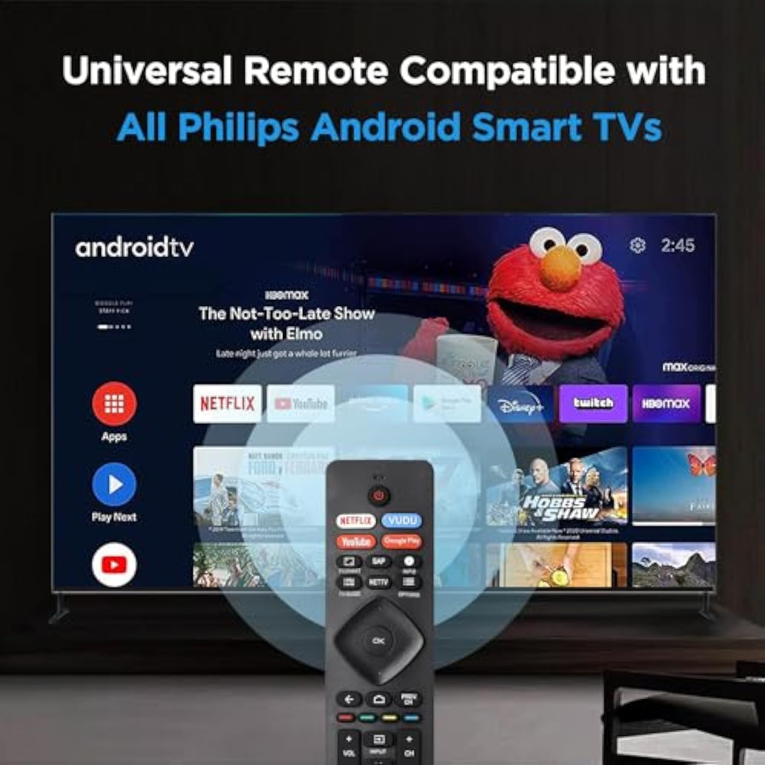 Nh800Up Rf402A-V14 Remote Control Replacement For All Philips Android Led Lcd 4K Smart Tv 43Pfl5766/F7 50Pfl5704/F7 55Pfl5604/F7 55Pfl5704/F7 65Pfl5504/F7 65Pfl5704/F7 75Pfl5704/F7 65Pfl5604/P7