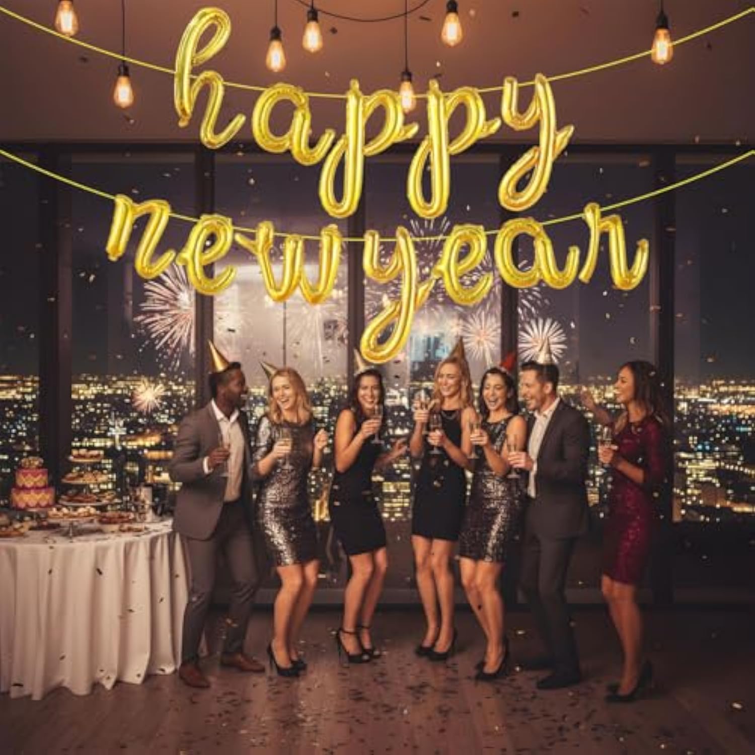 2026 Happy New Year Gold Foil Balloons 16 Inch for Party Decor