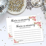 50 Floral Share A Memory Cards For Celebration Of Life Birthday Anniversary Memorial Funeral Graduation Bridal Shower Game, Guest Book Ideas, And Alternatives.4X6 Inches