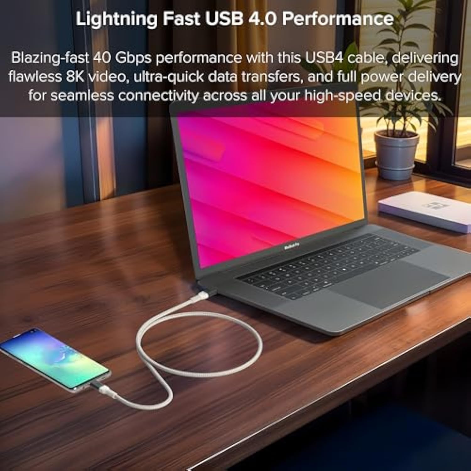 - Usb 4 Ver.2 Cable 80Gbps (3Ft White) Thunderbolt 5/4/3 Compatible, 240W Pd Charging, 16K/8K Display Support, Usb-C High-Speed Data Cable For Macbook Ipad Pro Iphone15/16 Samsung Galaxy & More