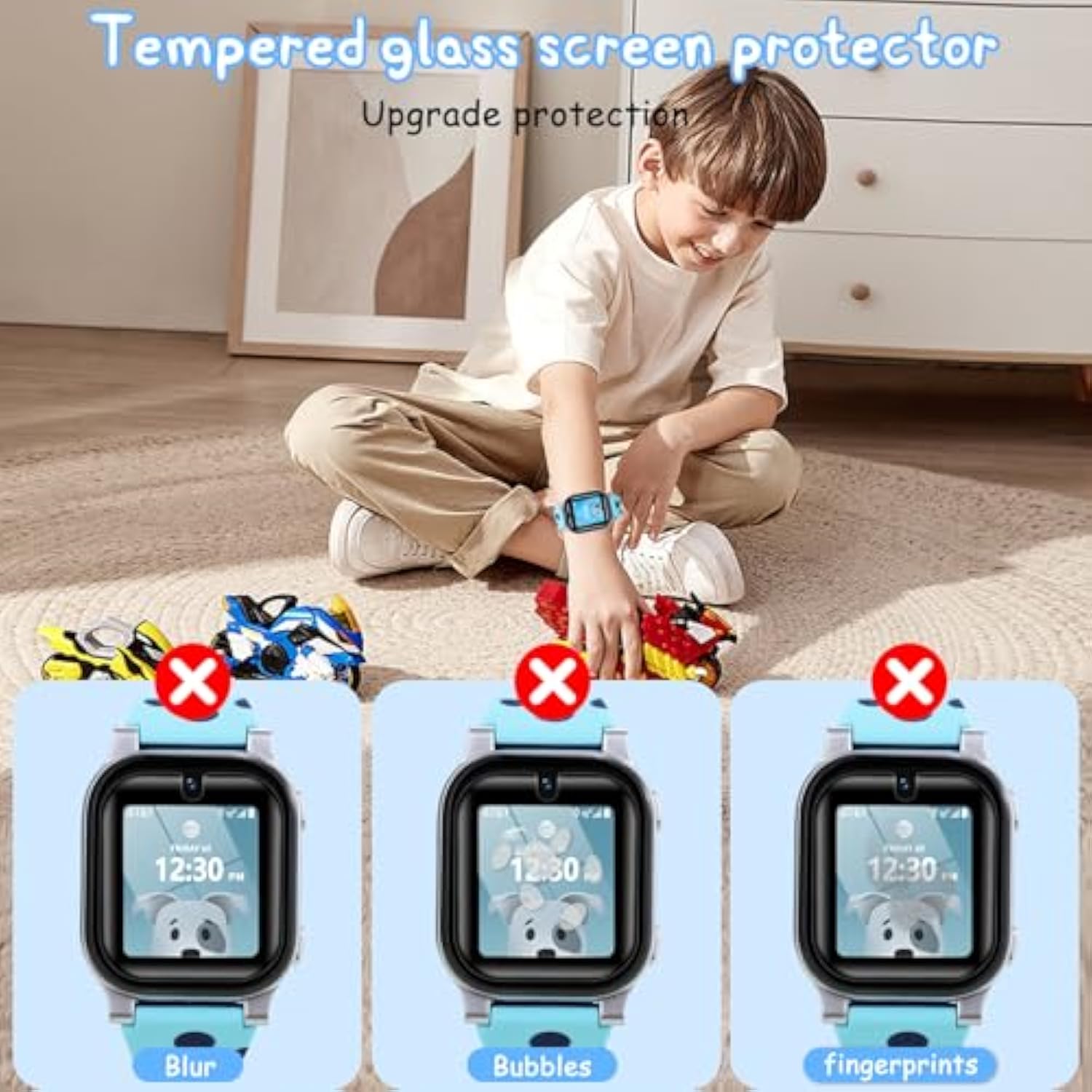[2 Pack] Screen Protector Compatible With At&T Amigo Jr Watch, Case Friendly Hd Clear Tempered Glass Film [Anti-Scratch] [Bubble Free] [Anti-Fingerprint] [Touch Sensitive]