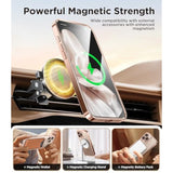 Magnetic For Iphone 16 Pro Case With Camera Control Button, Compatible With Magsafe, [Built-In Camera Cover][Privacy Screen Protector] Women Plating Phone Case For Iphone 16 Pro (Rose Gold/Clear)