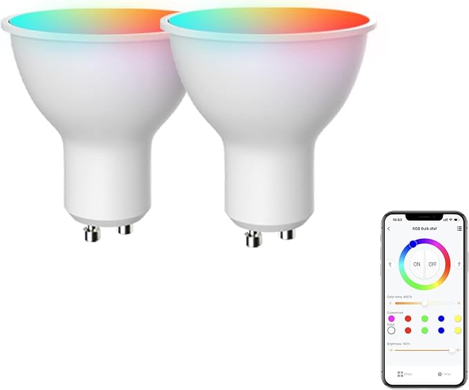 GU10 Smart LED Light Bulbs Color Changing 4 5W 2 Pack
