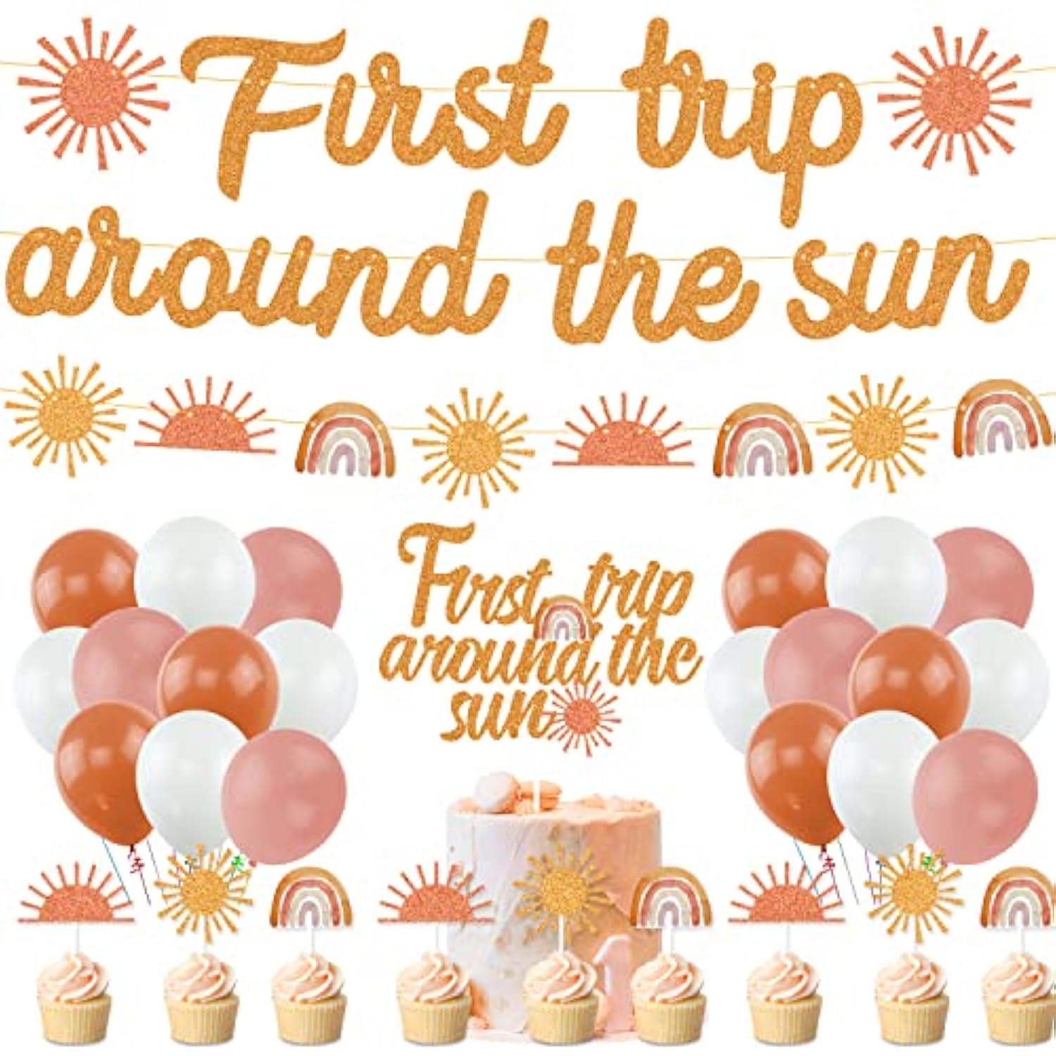 Boho Sun Party Decorations First Trip Around The Sun Banner Boho Sun 1