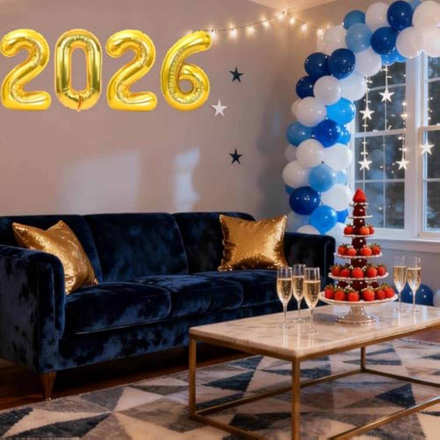Gold 2026 Number Balloons for New Year, Graduation, and Party Decor
