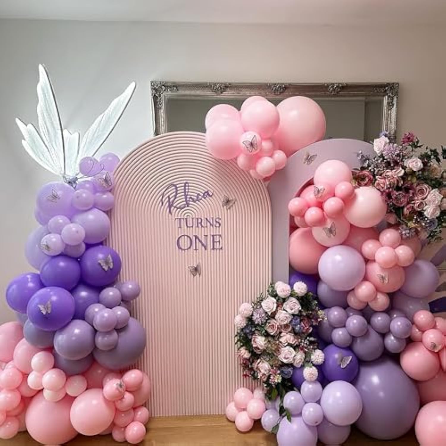Butterfly Balloons Arch Garland Kit,Pink And Purple Balloons With Lavender Lilac Foil Butterfly For Girl'S Birthday Baby Shower Wedding Mother'S Day Valentines Party Decorations