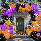 Halloween Balloon Arch Garland Kit Black Orange Purple Confetti Pumpkin Balloons Party Decor