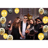 50th Birthday Balloons Gold Black 15 Pack 12in Latex Confetti Decorations