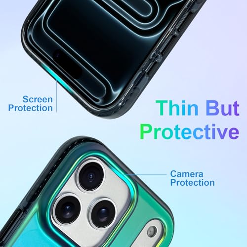 Aesthetic Case for iPhone 17 Pro Max Case for Women Girls [Compatible with Magsafe] Cute Girly Trendy Glitter Sparkly Rainbow Magnetic Protective