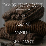 Favorite Sweater Candle, Autumn Notes Of Coconut, Jasmine, & Cashmere, 40+ Hour Burn Time, Non-Toxic Soy Wax Blend, Poured In The Usa, Cotton Wick, 9Oz Glass Jar With Gold Lid