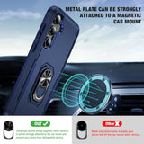 For Samsung Galaxy A35 5G Phone Case With 2X Tempered Glass Screen Protector, Heavy-Duty [Military Grade] Shockproof Kickstand Case For Samsung Galaxy A35 5G (Blue)