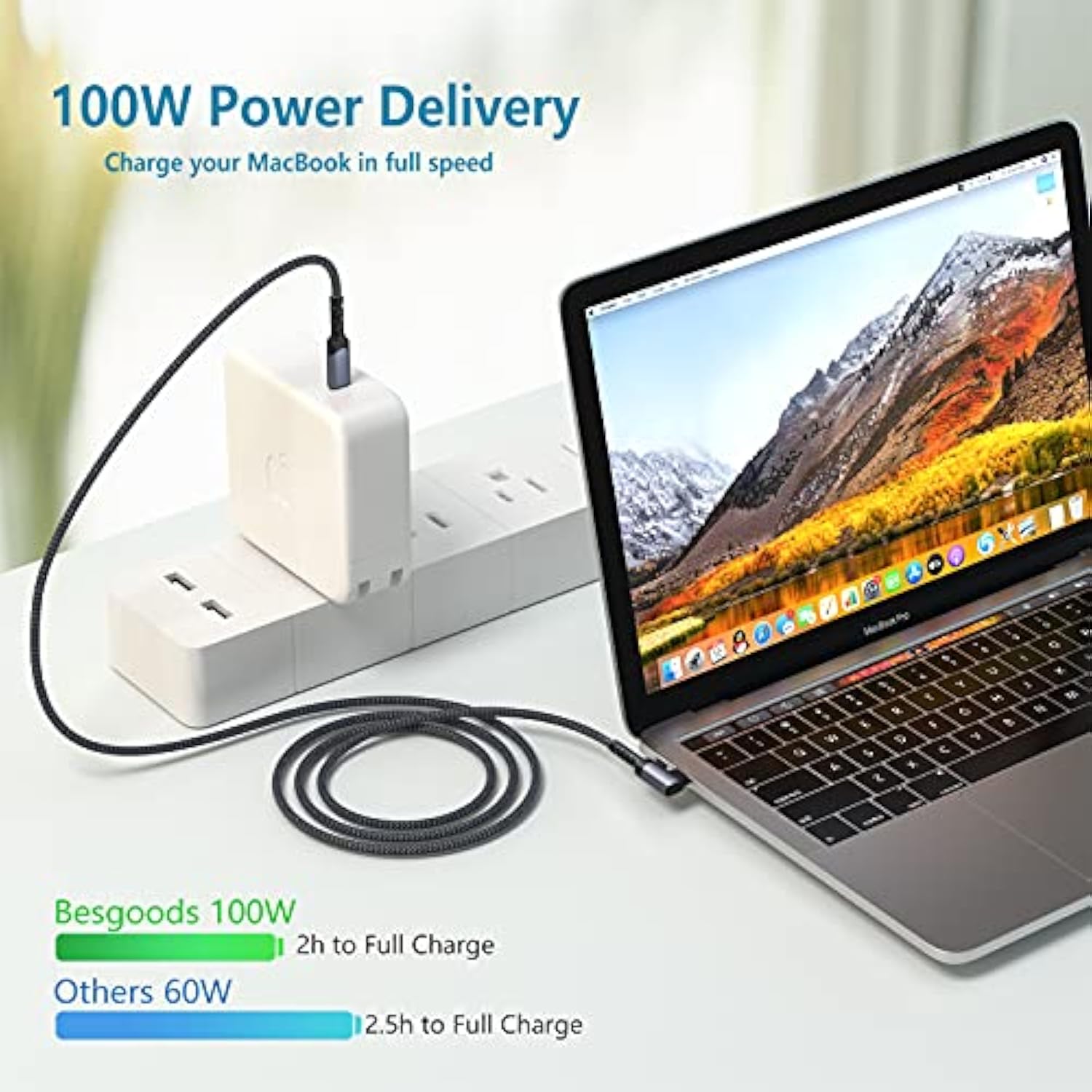 Usb C To Usb C Cable 100W, 3Ft 90 Degrees 10Gpbs 4K Video And Audio,Usb 3.1 Gen 2 Cable For Usb C Hub, Macbook Pro, Ssd Hard Drive, Galaxy S24, Iphone 16/15, Type C Laptops, Black,2-Pack