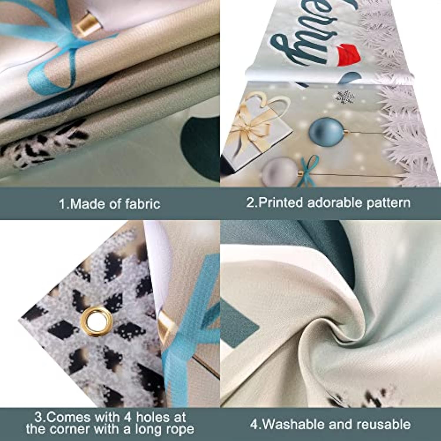 Merry Christmas Yard Banner - Large, 120X20 Inch | Outdoor Christmas Banner For Party Decorations