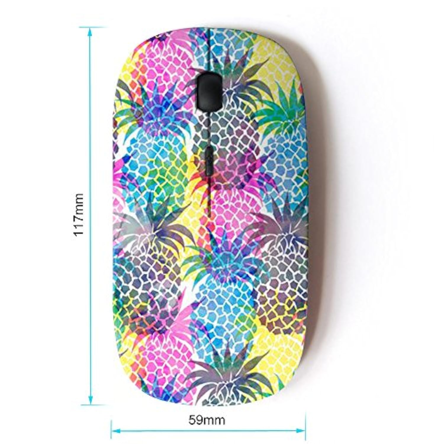 [ Optical 2.4G Wireless Mouse ] Psychedelic Pineapples Colorful Fruit