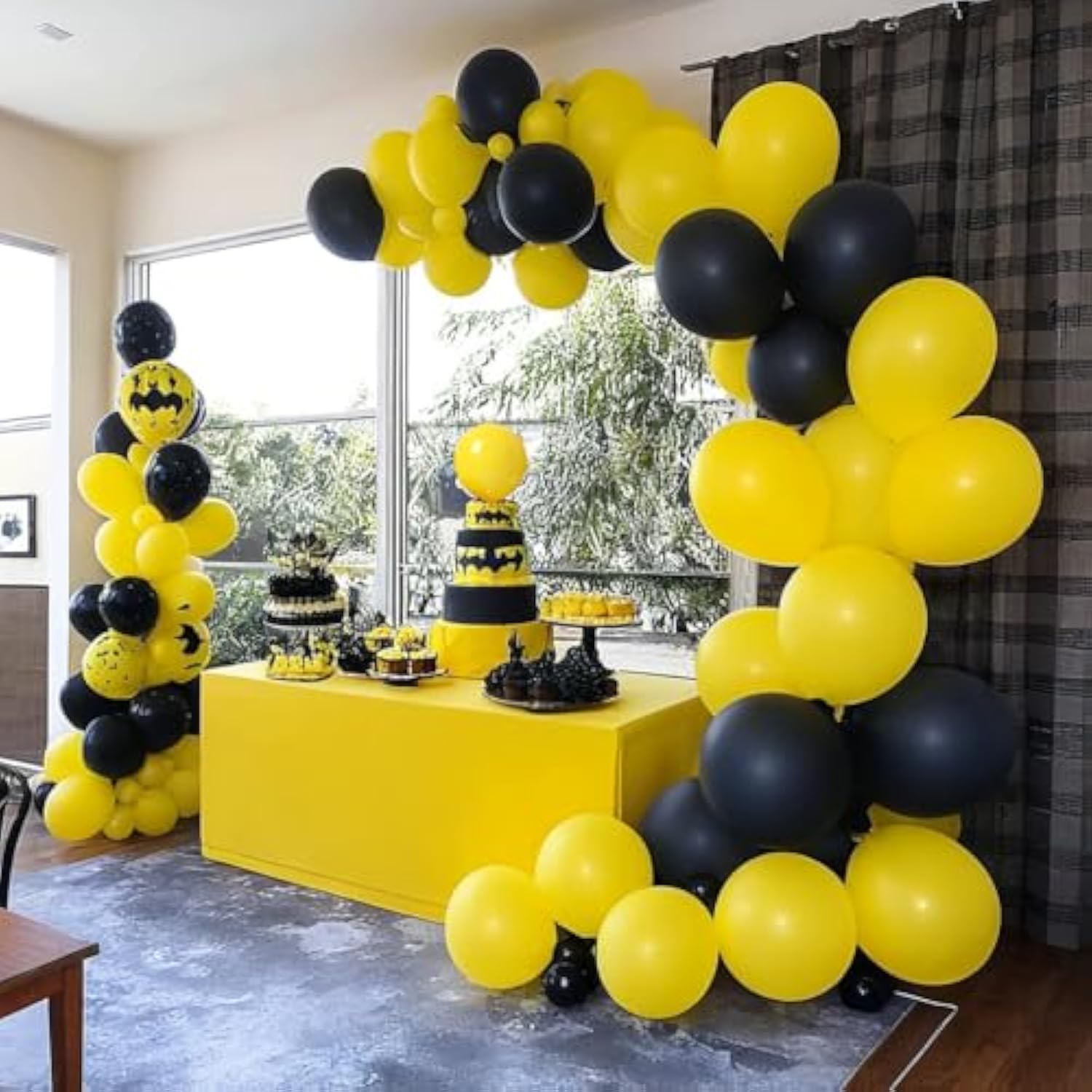 80Pcs 10-Inch Black Yellow Balloons for Sunflower Party Decorations