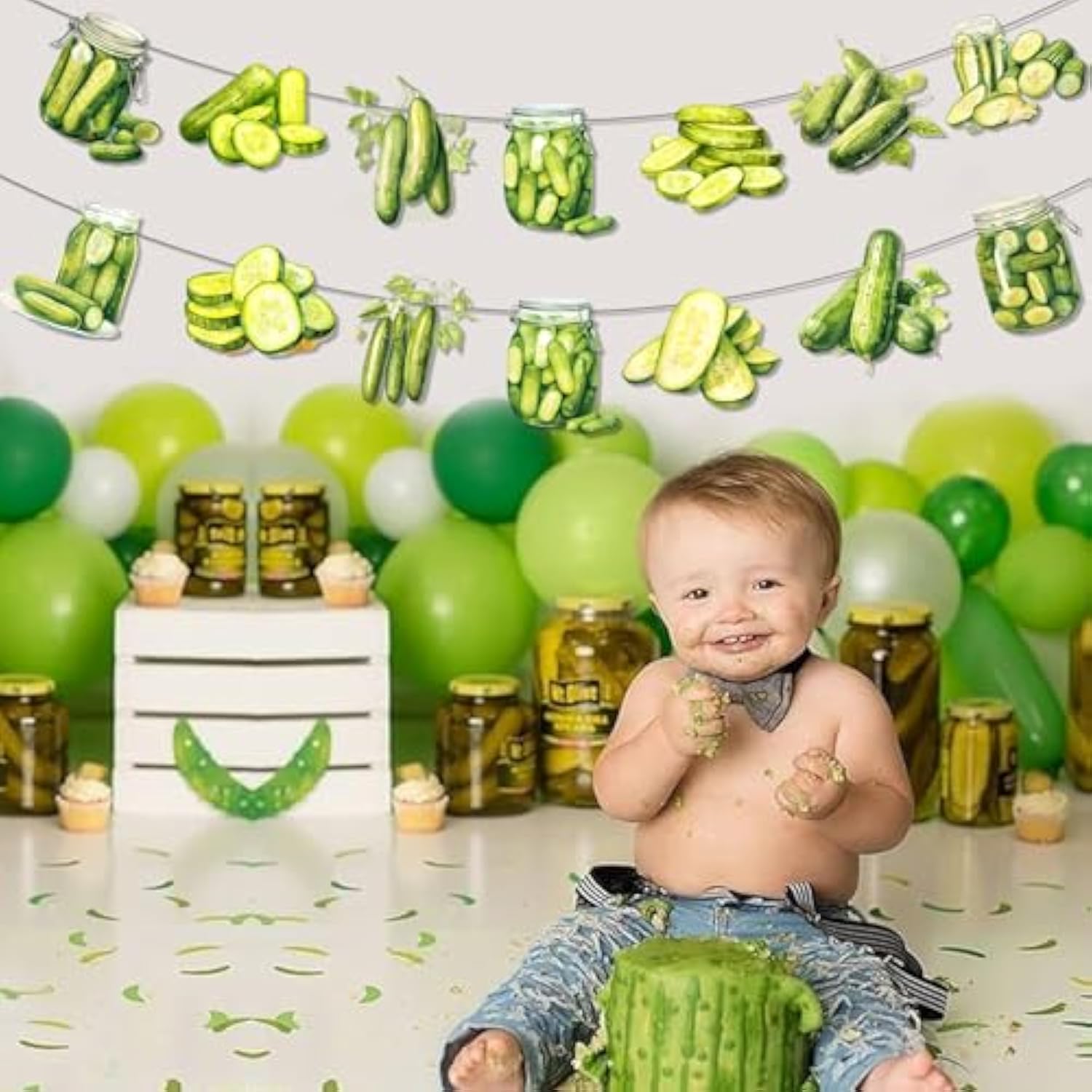 Pickle Birthday Banner, Pickle Party Decorations, Funny Pickle Garland Party Supplies, Cartoon Funny Fruit Cucumber For Pickle Birthday Party