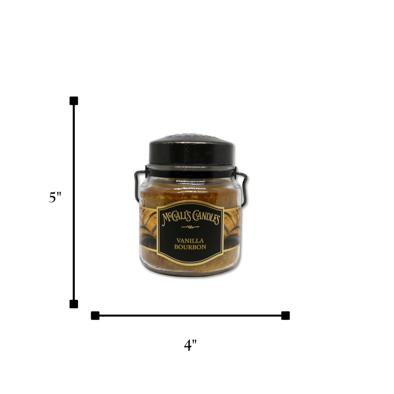 McCall’s Candles | Vanilla Bourbon | 16 oz Two-Wick Scented Candle | USA-Poured | Vintage Rustic Jar with Carrying Handle | Vanilla Bean, Bourbon & Honey Fragrance