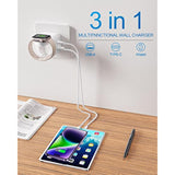 36W For Apple Charging Block With Built-In Watch Charger, Foldable Pd Fast Charger Block For Iphone, Dual Ports Wall Charger Compatible With Apple Watch Iphone Airpods (White)