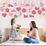 Mother's Day Decorations Hanging Swirls - 36Pcs Happy Mother’s Day Hanging Decorations- Best Mom Ever Ceiling Hanging Foil Swirls for Mother's Day Party Decor, Mother’s Birthday Party Supplies