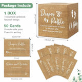51Pcs Burlap Print Diaper Raffle Tickets With Box Baby Shower Games, Neutral Kraft Diaper Raffle Cards Box Baby Shower Decorations For Boy Girl