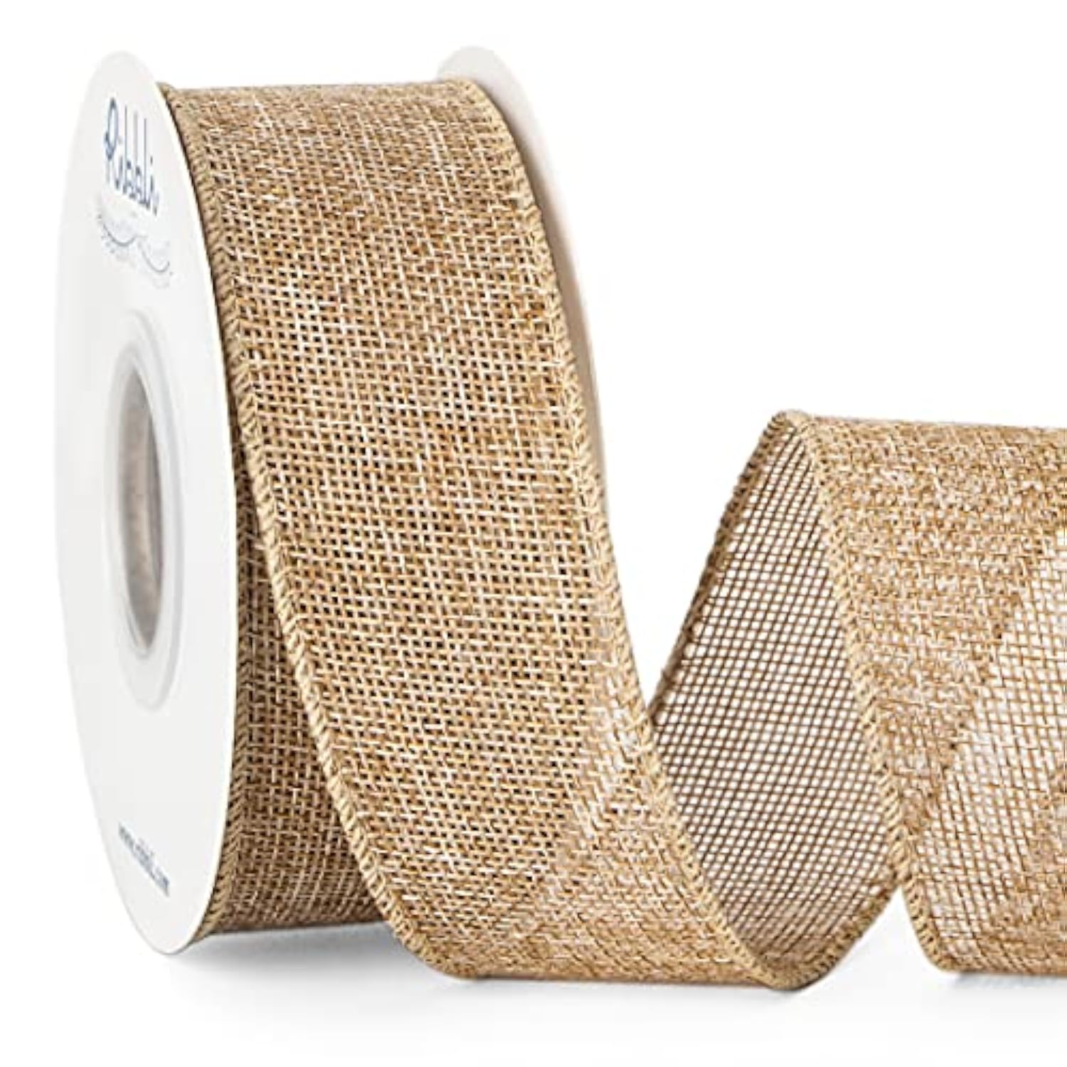 Burlap Wired Ribbon,1-1/2 Inch X 10 Yard,Natural,Solid Wired Edge Ribb