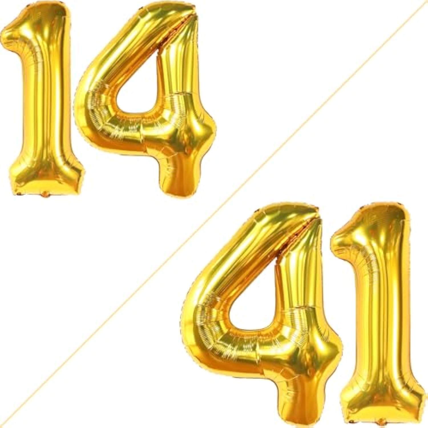 Kathon, Giant Gold 14 Balloon Numbers Set - 40 Inch | Gold 14 Birthday