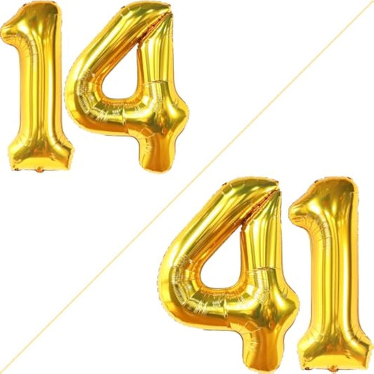 Kathon, Giant Gold 14 Balloon Numbers Set - 40 Inch | Gold 14 Birthday