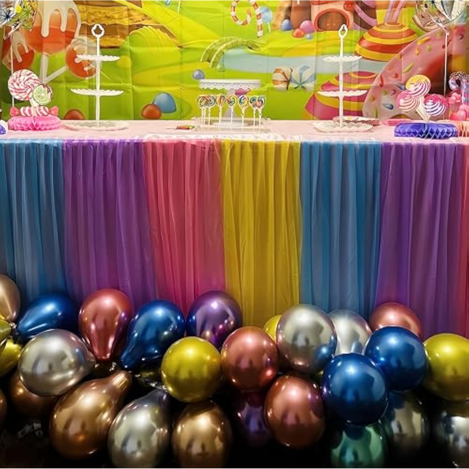 100Pcs 5Inch Tiny Mixed Chrome Metallic Latex Balloons For Birthday Party Bridal Baby Shower Engagement Wedding Party Decorations (Mixed)