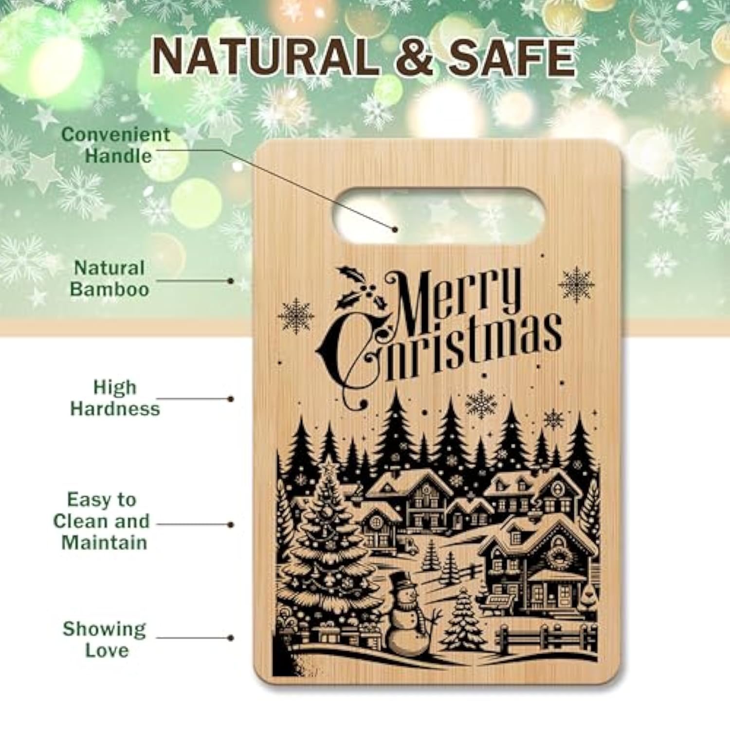 Christmas Cutting Board For Kitchen, Merry Christmas Charcuterie Board, Xmas Gifts For Women Family Friends Neighbors, Xmas Tree Holiday Chopping Boards For Home Kitchen Decorations Supplies, 10