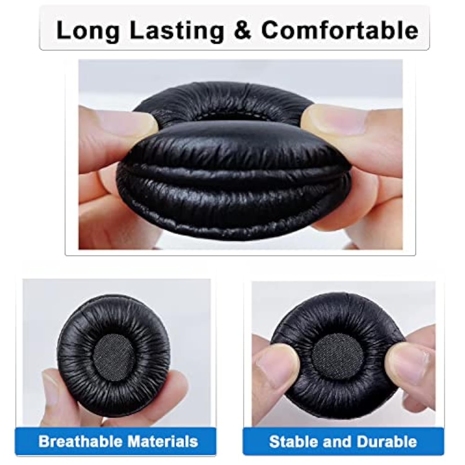 Ear Cushions For Plantronics Headset Replacement 50Mm Ear Pads Designed For Headphone Plantronics Hw251N Hw261N Hw510 Blackwire C320 3210 3220 Jabra Pro 920 9450 Gn 2000 9125 Biz 1500 2400Ii (10 Pack)