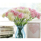 10 Bunches Bouquet Of Pink Artificial Silk Flower Carnations,Single Flower Head 20 Inch Bouquet And Green Leaf For Home Party,Home Decoration Bridal Wedding Holding Flowers Decor