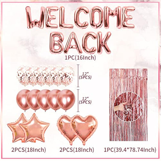 16 Pcs Welcome Back Banner Balloons Welcome Back Office Decoration Welcome Back Banner Homecoming Party Moving Party Welcome Party Decoration